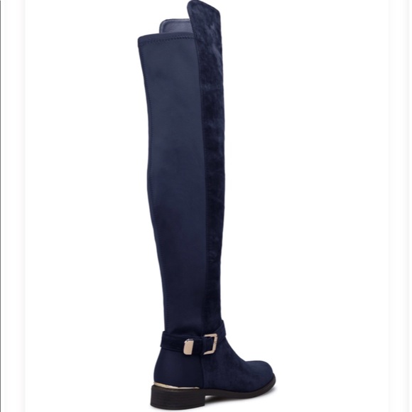 KISSANDRA FLAT BOOT NAVY BLUE - Picture 2 of 3